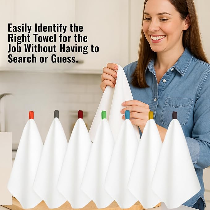 7-Pack Flat Flour Sack Towels – 100% Cotton Kitchen Dish & Tea Towels - Image 5