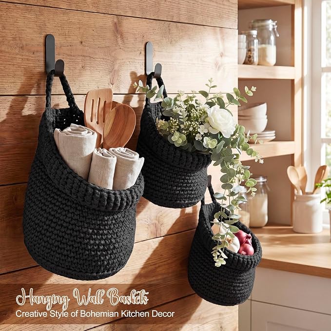 Honeydak 3 Hanging Baskets, Cotton Rope - Image 6