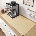 PoYang 31.5x17 Inch Coffee Mat, Extra Large Dish Drying Mat, Creamy Beige | by PoYang
