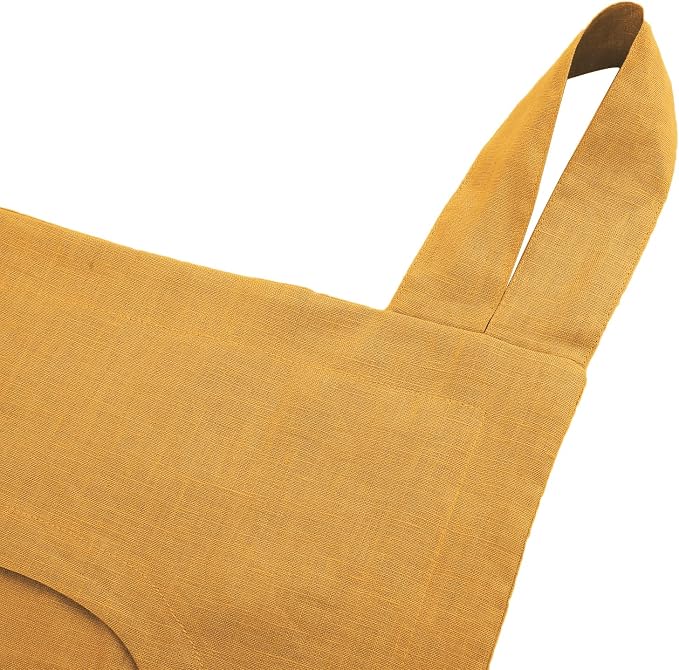 Amazhiyu 100% Linen Door Hanging Laundry Hamper Bag, 19x27 Inches Yellow - Image 2