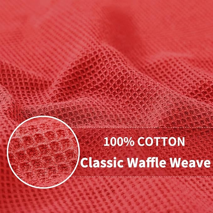 Homaxy 100% Cotton Waffle Weave Kitchen Towels, 4 Pack - Image 4