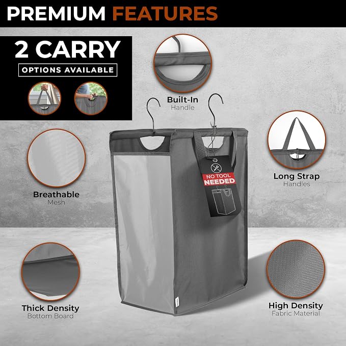 ALCOVA 2 Pack Hanging Laundry Hamper - Image 5
