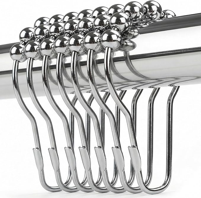 Shower Curtain Hooks Rings, Rustproof Metal Shower Curtain Rings by Unknown