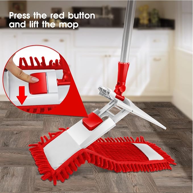 Microfiber Mop for Floor Cleaning, Flat Dust Mop for Home and Kitchen - Image 4