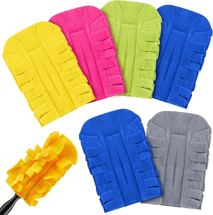 Zubebe 6 Pcs Reusable Duster Refills Fleece, Bright Color | Soft Polyester by Zubebe