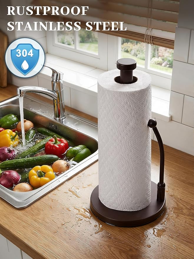 SMARTAKE Paper Towel Holder Countertop, Non-Slip Weighted Base - Image 3
