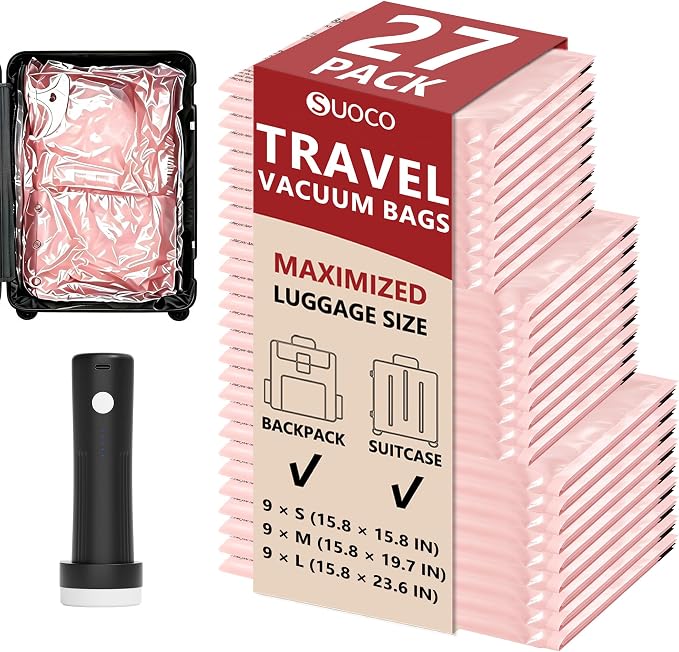 Travel Vacuum Bags for Clothing by SUOCO