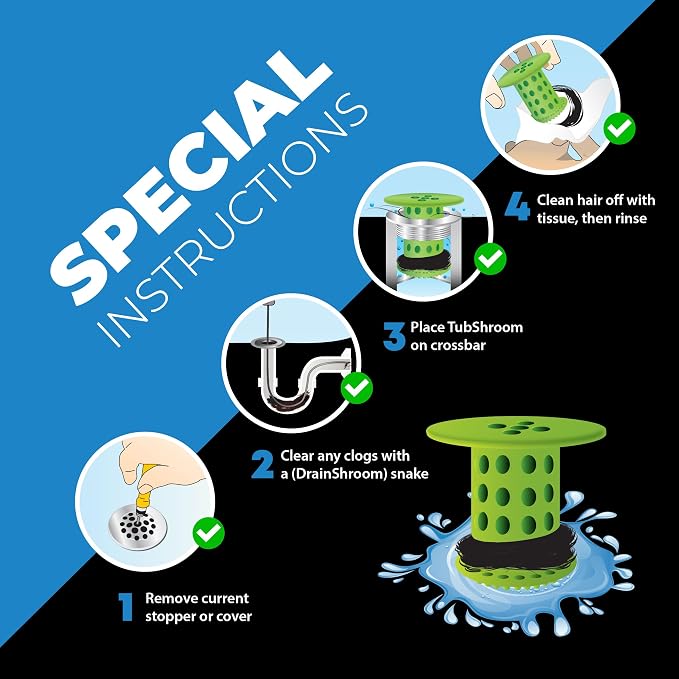 TubShroom Bathtub Drain Hair Catcher – In-Drain Tub Strainer & Clog Prevention - Image 7