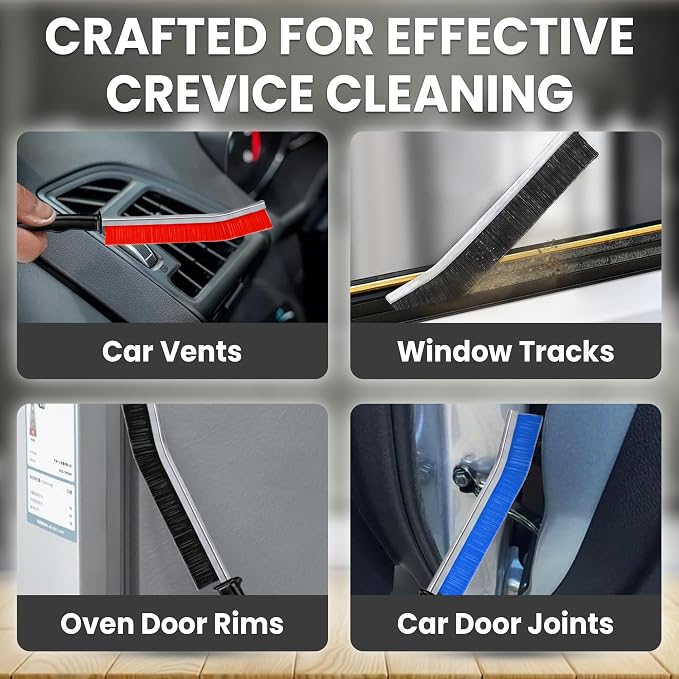 Crevice Cleaning Brush Set 3Pcs Hard Bristle Tools - Image 7
