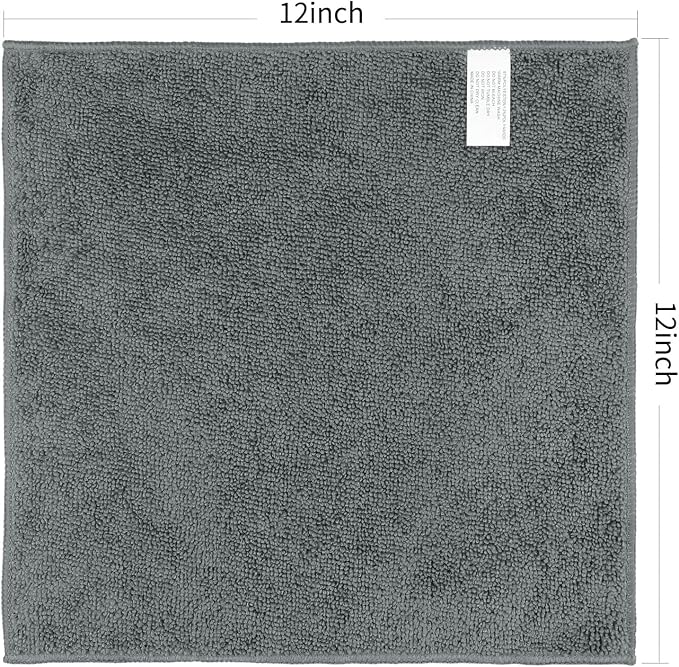 Orighty Washcloths Bulk, 100 Pack Microfiber Face Towels, 12x12 Inch Grey - Image 4