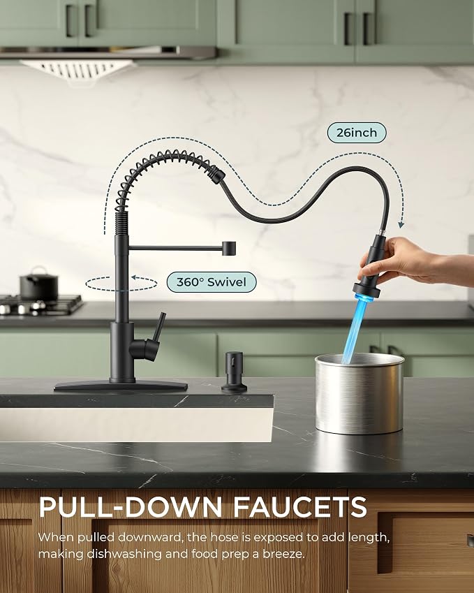 FORIOUS Black Kitchen Faucet - Image 2