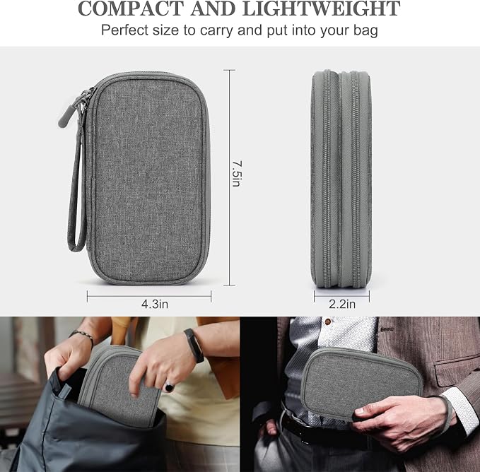 FYY Electronic Organizer, Travel Tech Pouch Bag, Cable Organizer Dark Grey | - Image 2