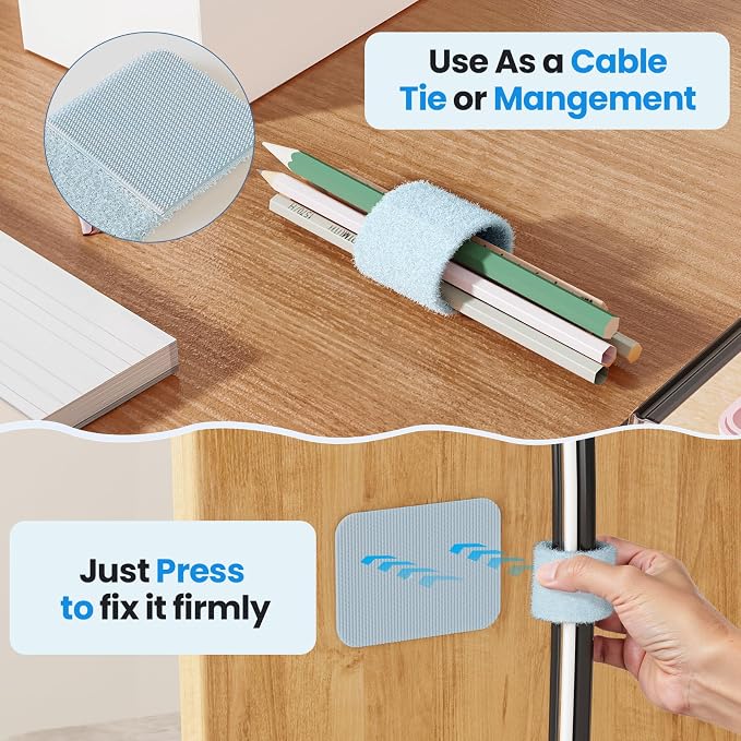 Cable Management Under Desk, Enhanced up to 15 Cord Organizer20 Pair | Reusable - Image 5