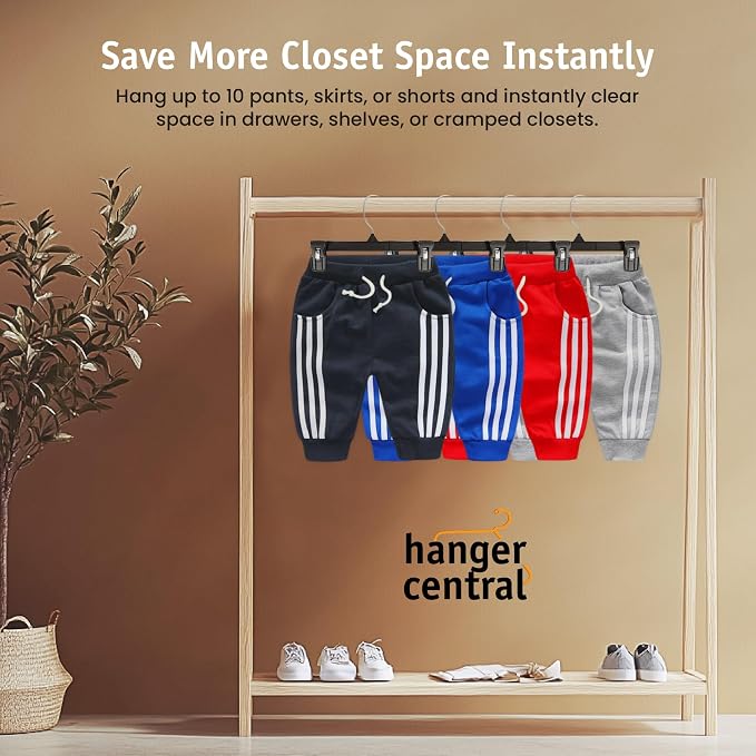 10 Inch 30 Pack Youth Pants Hangers Slim Plastic Clothes Hangers - Image 2