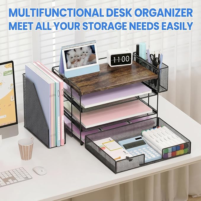 Desk Organizers and Accessories, 4-Tier Desktop File Organizer - Image 3