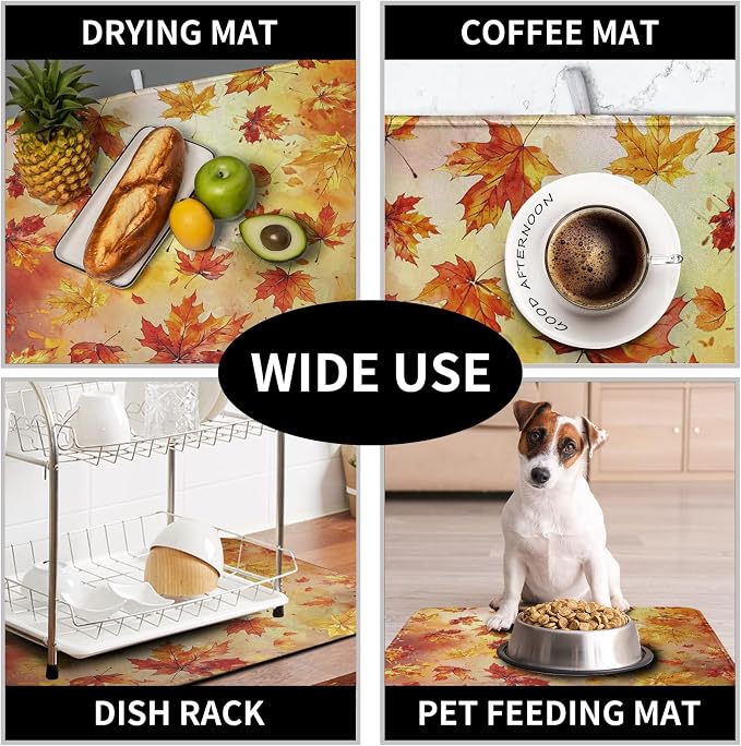 Maple Leaves Fall Dish Drying Mat - Image 7