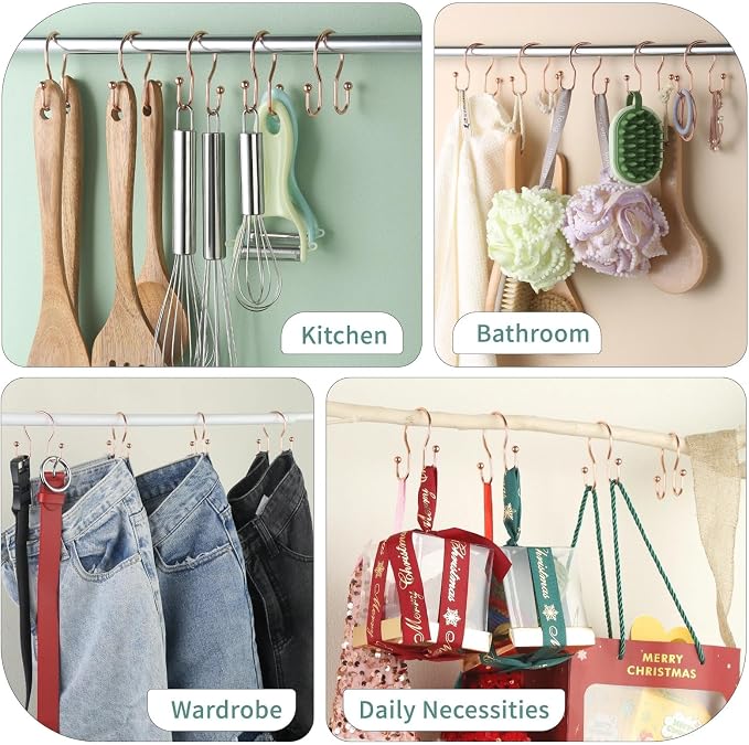 Shower Curtain Hooks, Stainless Steel Shower Curtain Hangers, Metal Shower - Image 8