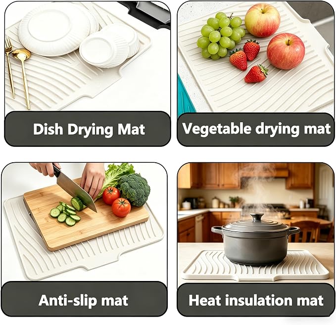 Silicone Dish Drying Mat, 15.7"*13"Dish Drying Pad, Kitchen Accessories - Image 6