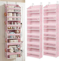 HOMELUX THEORY Over the Door Organizer, 100D Fabric, Baby Pink 2pc by HomeluxTheory