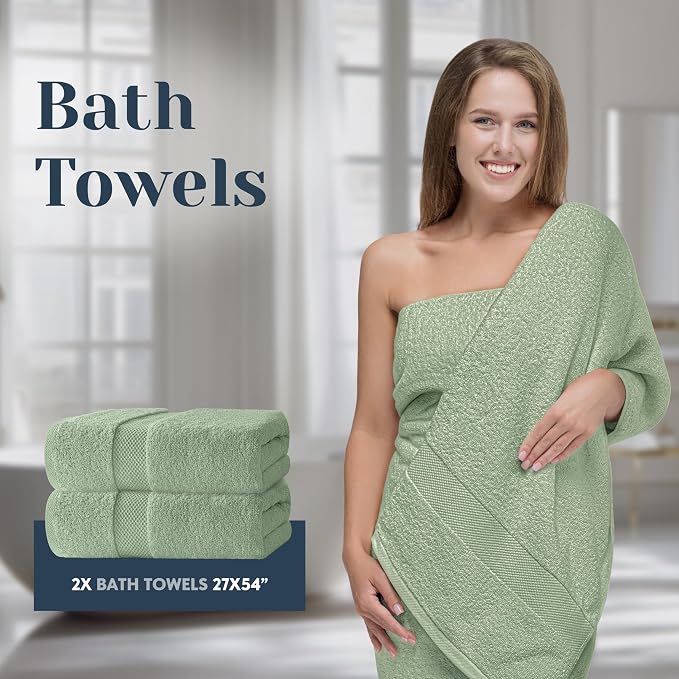 White Classic Luxury Bath Towel Set of 8 Pieces - Image 5