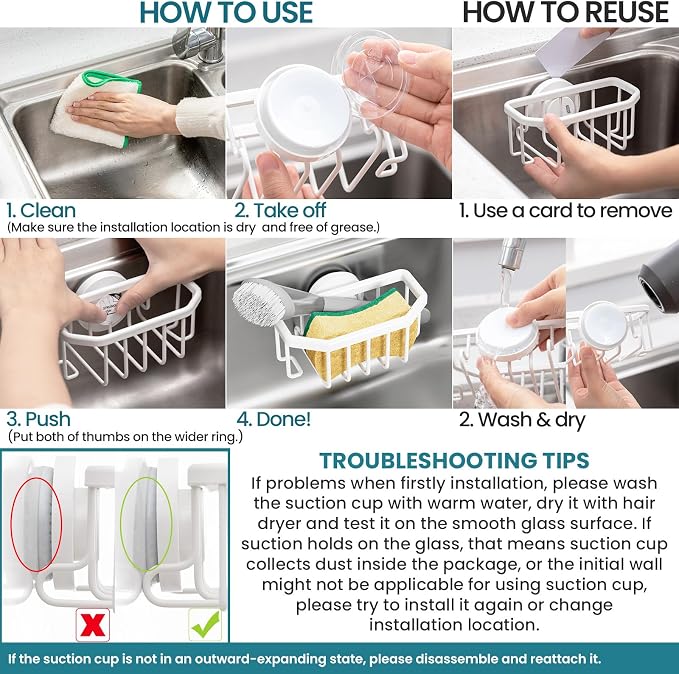 TAILI White Sponge Holder for Kitchen Sink - Image 8