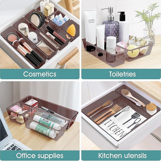 25 PCS Plastic Drawer Organizer Set, Makeup Organizers and Storage Bins | 4 - Image 5