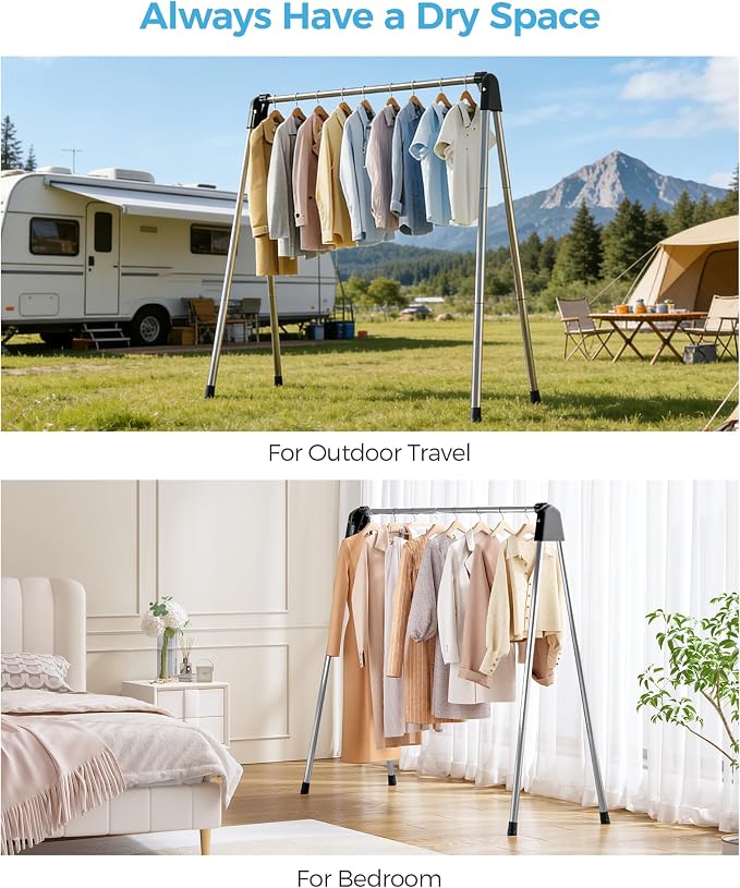 Clothes Drying Rack Foldable, Portable Clothes Airer, Folds Flat to Storage - Image 9
