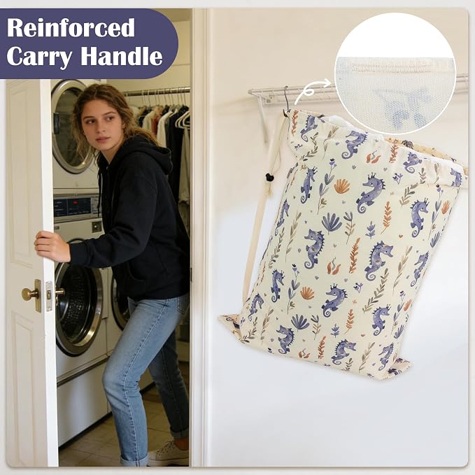 Canvas Laundry Bag with Shoulder Strap & Drawstring - Image 5