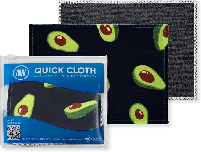 Microfiber Wholesale Quick Cloth Glasses Cleaning Cloths 5x7 Avocado 2-Pack | by MicrofiberWholesale