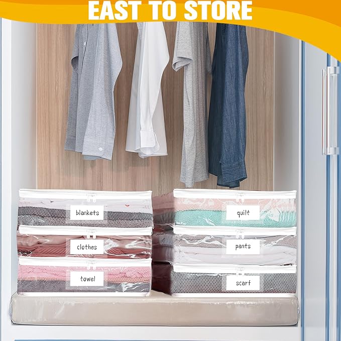 Plastic Storage Bags with Easy-Glide Zipper, Durable Clear Vinyl Zippered - Image 2