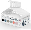 Plastic Hangers 45 Pack – Made in The USA – 6lb Capacity Standard Clothes by NeatiesHangers