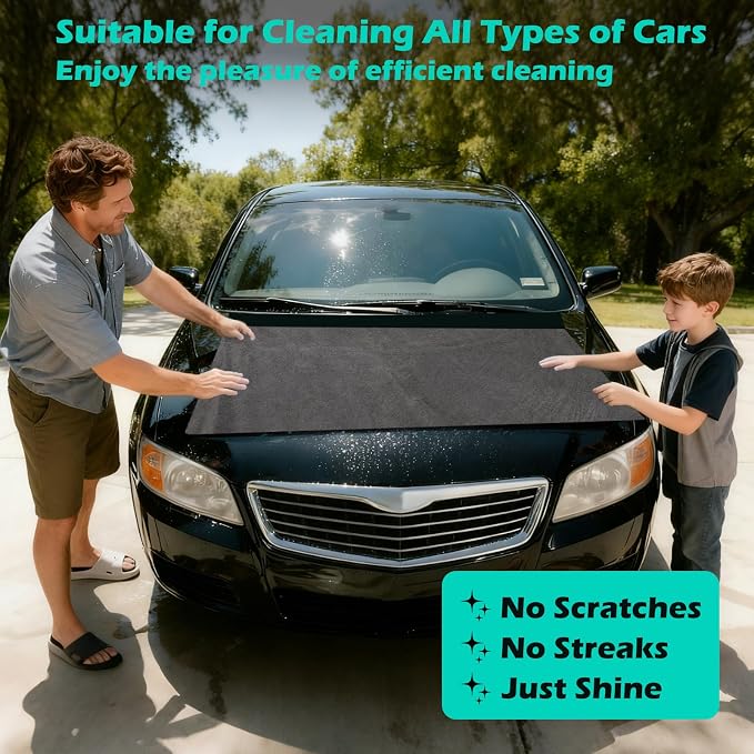 XANGNIER Car Drying Towel, Extra Large, Scratch Free, Super Absorbent, 4 Pack - Image 2