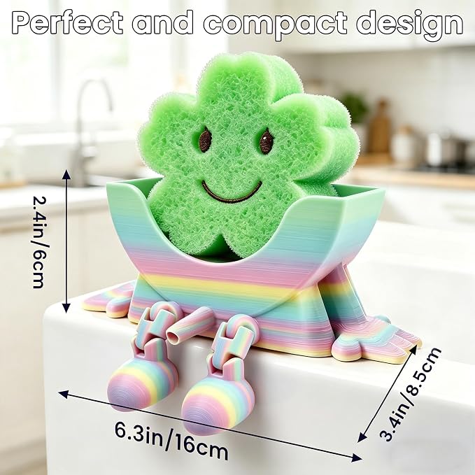 Creative Drainage Sponge Holder: Traceless Glue, 3D Printed Funny Kitchen Sink - Image 6