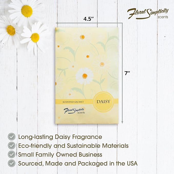 Daisy Scented Sachets Pack of 6, Spring and Summer - Image 3