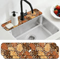 2 Pcs Kitchen Sink Splash Guard Faucet Mat Leopard Print Leaves Faucet Mat by CONCHLERY%E6%97%97%E8%88%B0%E5%BA%97
