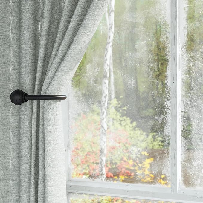 Hion Curtain Holdbacks Black 2pcs, Curtain Tiebacks Wall Mounted Hooks | - Image 6