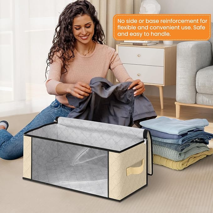 35L Closet Organizers, Foldable Under Bed Storage Containers | Storage Bags - Image 3