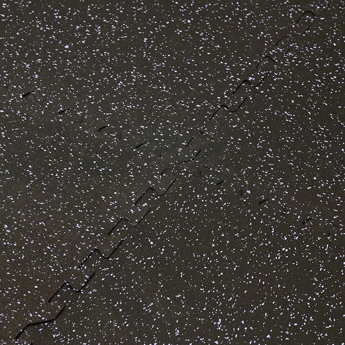 Xspec 1/2" Thick 48 sq ft (12 Tiles) Interlocking Rubber Top EVA Foam Exercise Mat | Home Gym Mats Workout Flooring Tiles for Gyms, Fitness Rooms | Durable Grip Protective Flooring, Black/Purple