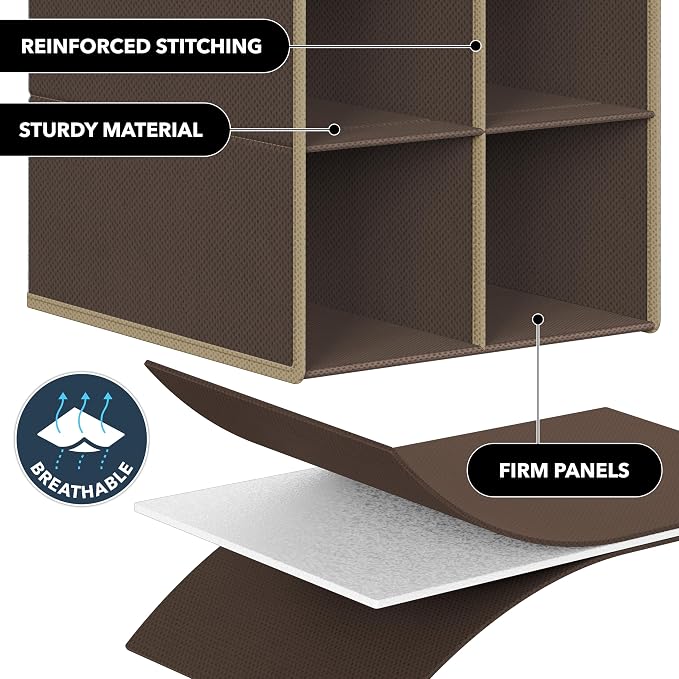 Simple Houseware 20 Section Shelves Hanging Shoes Organizer, 10 Tier, Holds Up - Image 5