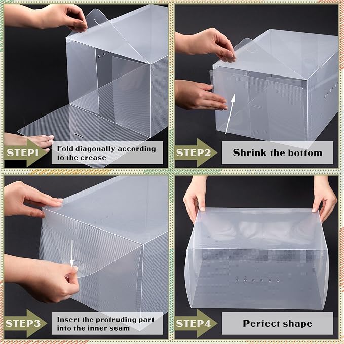 Sintuff 20 Pcs Clear Shoe Boxes Plastic Stackable Clear Shoe Storage Boxes - Image 7