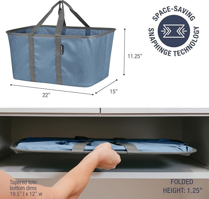 CleverMade Collapsible Laundry Tote, 50L Carry-All Tote, 2 Pack - Image 2