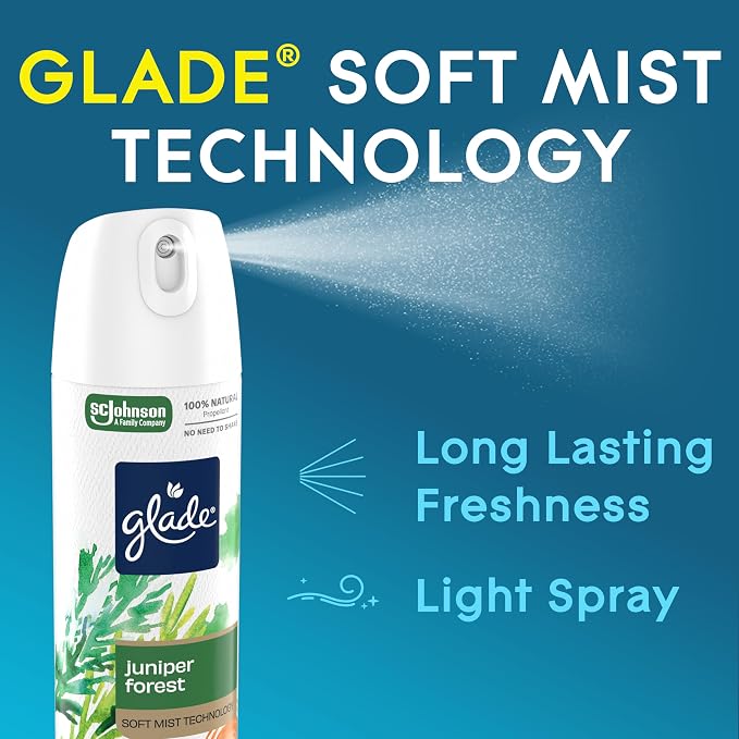 Glade Air Freshener Room Spray, Juniper Forest Scent, Odor Fighting to Deliver - Image 3