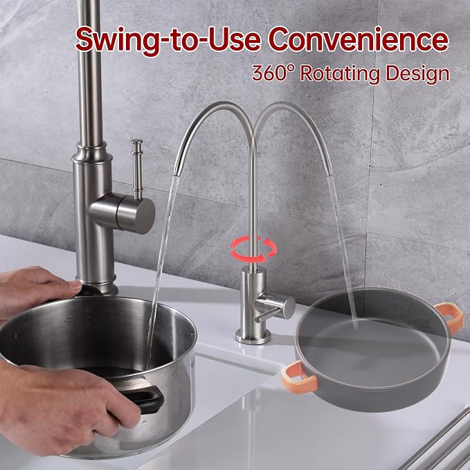 SUMERAIN Drinking Water Faucet for Kitchen Sink, NSF Certification | Brushed - Image 5