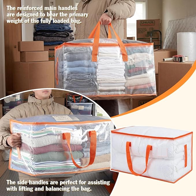 KYODOLED 2-Pack Clear Moving Bags Heavy Duty Extra Large, Storage Totes | - Image 4