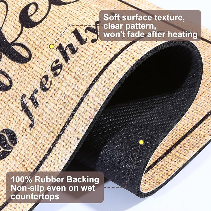 CooRug Fashion Coffee Mat, Dish Drying Mat 12" x 20" Beige | Hide Stain - Image 7