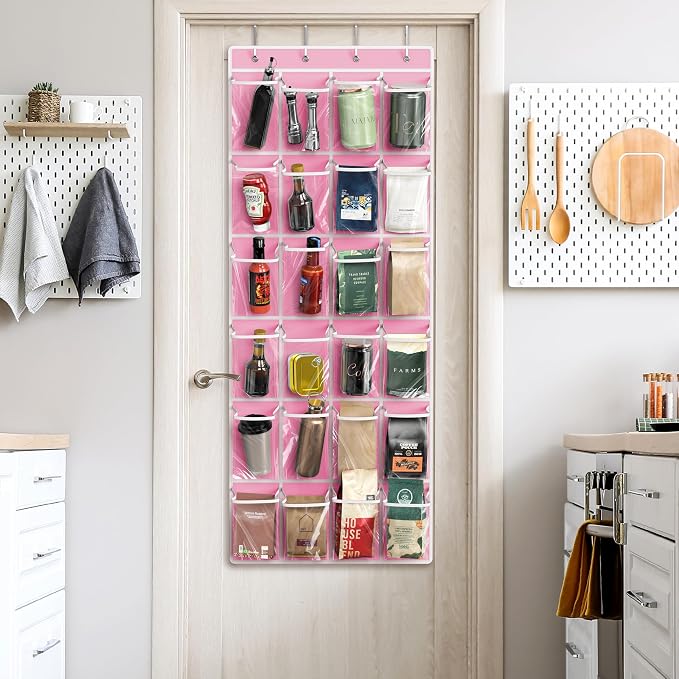 Simple Houseware 24 Pockets Large Clear Over the Door Shoe Organizer, 4 Durable - Image 7