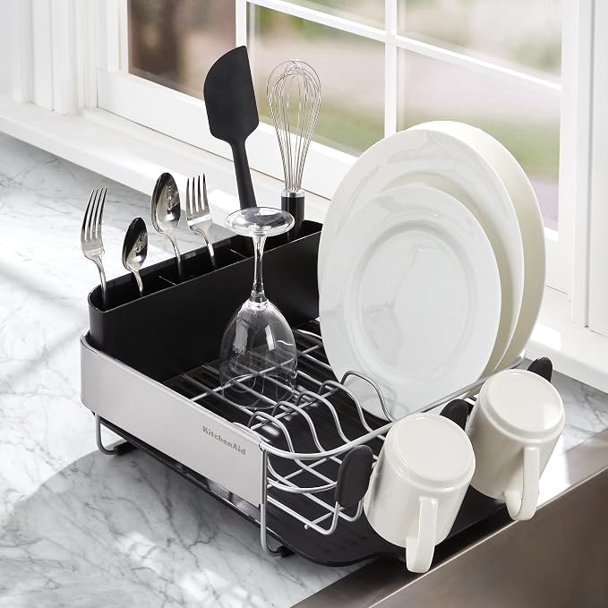 KitchenAid Compact, Space Saving Rust Resistant Dish Rack - Image 5