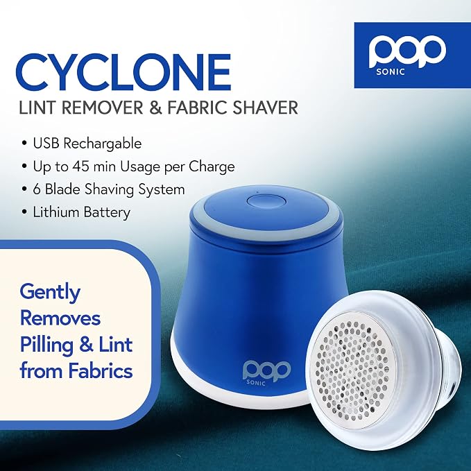 Fabric Shaver, Lint Remover Electric – Rechargeable, 6 Blade System, Fabric - Image 3