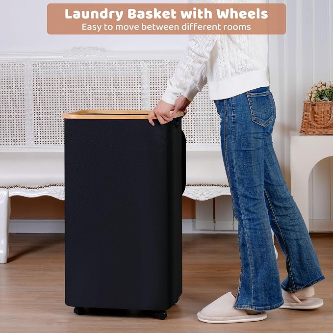 IEGrow Laundry Basket with Wheels 110L Clothes Hamper - Image 4