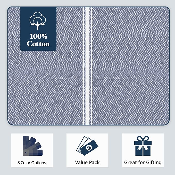 LANE LINEN Kitchen Towels 100% Cotton Absorbent Lint-Free 6 Pack - Image 6
